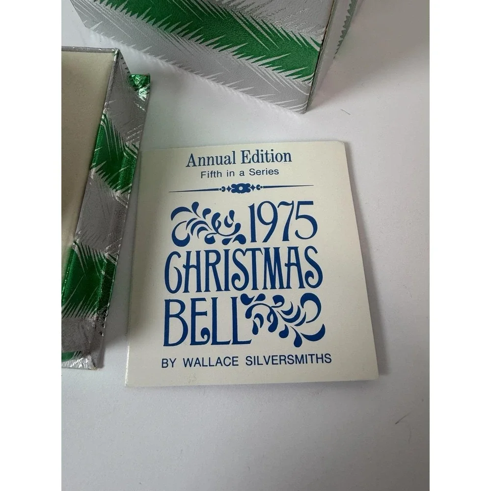 Wallace Silverplated 1975 5th Edition Sleigh Bell Christmas Ornament